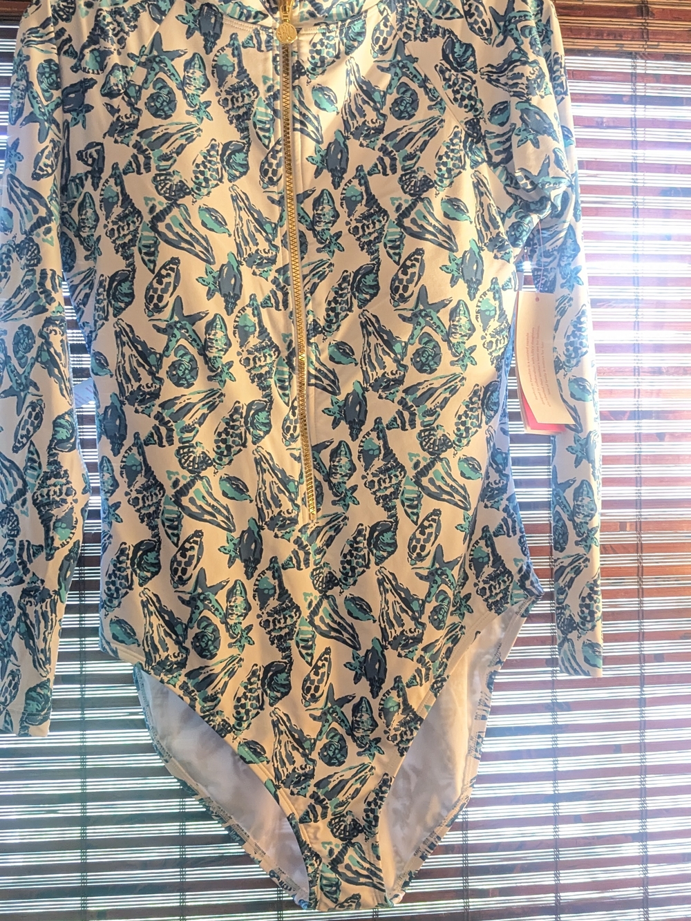 Lilly Pulitzer Shell Collector Randy Rashguard One Piece Swim Suit Size 16